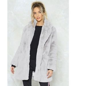 NastyGal Surfin Bird Faux Fur Coat